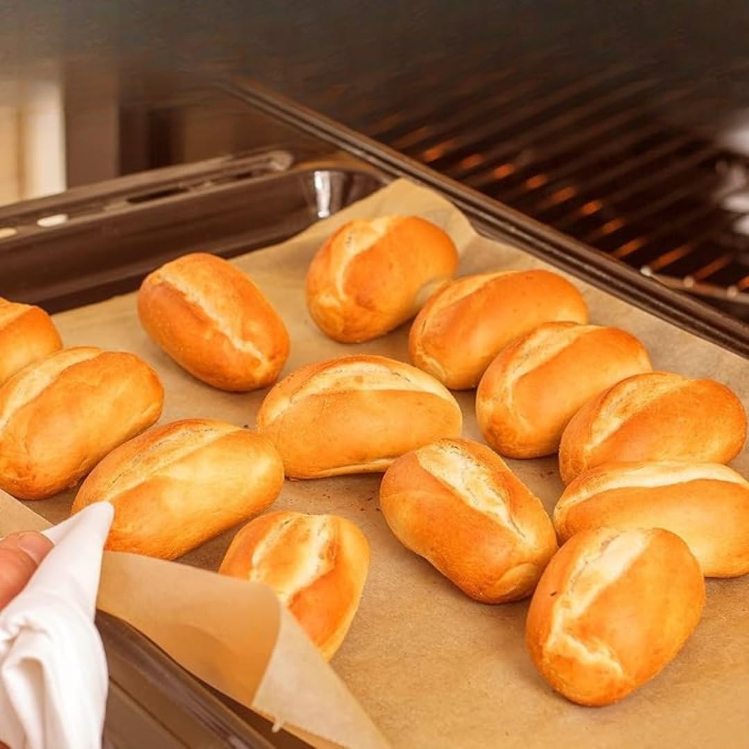 50PCS Greaseproof Unbleached Parchment Paper for Air Fryer Liners, 38x28 cm, Equivalent to 19m As A Roll Precut for Baking Sheet, Toaster Oven, Cookie Sheet, Baking Pan, Bread Pan, Baking Supplies