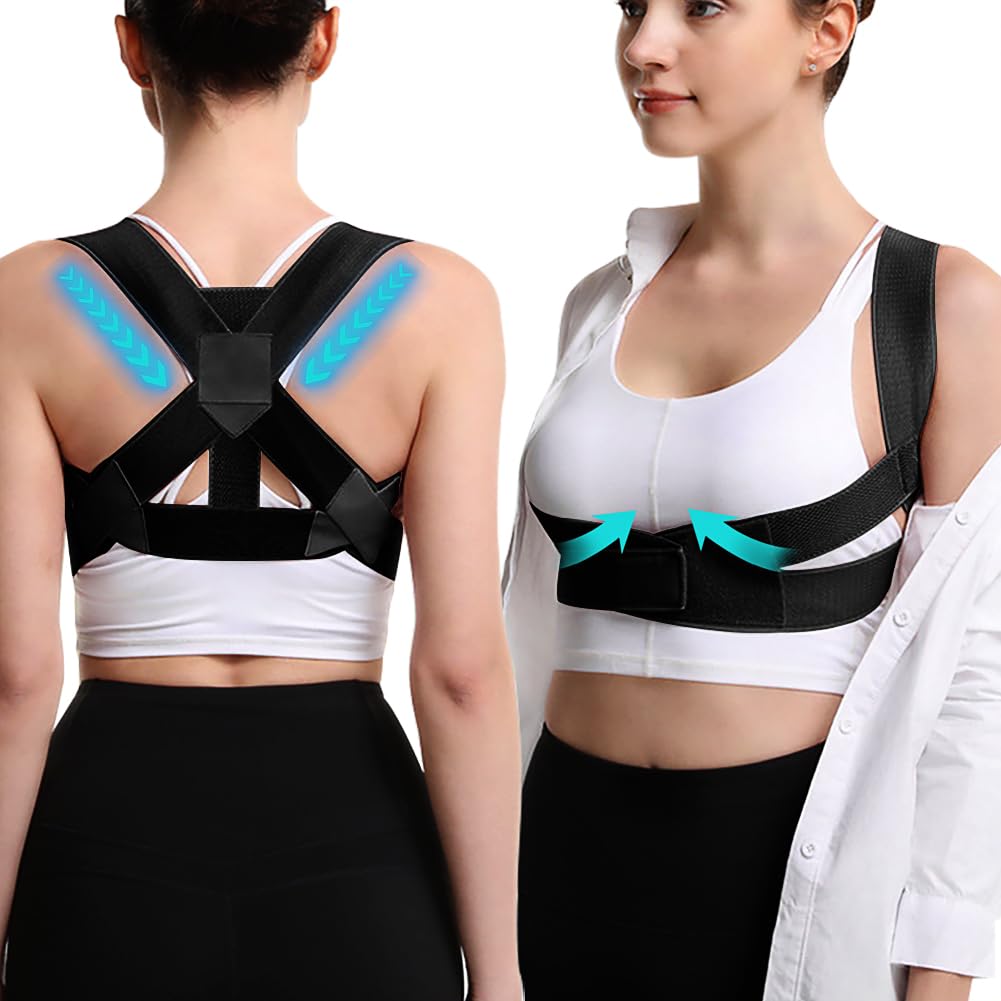 Posture Corrector for Women Adjustable Shoulder Brace for Men Back Straightener Improve Posture Correct Hunchback Slouching Kyphosis Invisible Under Clothes Back Support and Trainer
