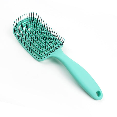 ARQIVO Hair Brush, Curved Vented Brush Faster Blow Drying, Professional Curved Vent Styling Hair Brushes for Women, Men, Paddle Detangling Brush for Wet Dry Curly Thick Straight Hair (Green)
