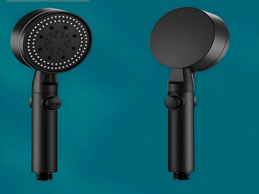 Upgrade your bathroom with the 8-speed adjustable high pressure shower head and water-saving hose filter set, now available in Al-Israa (Black, 2 Heads)