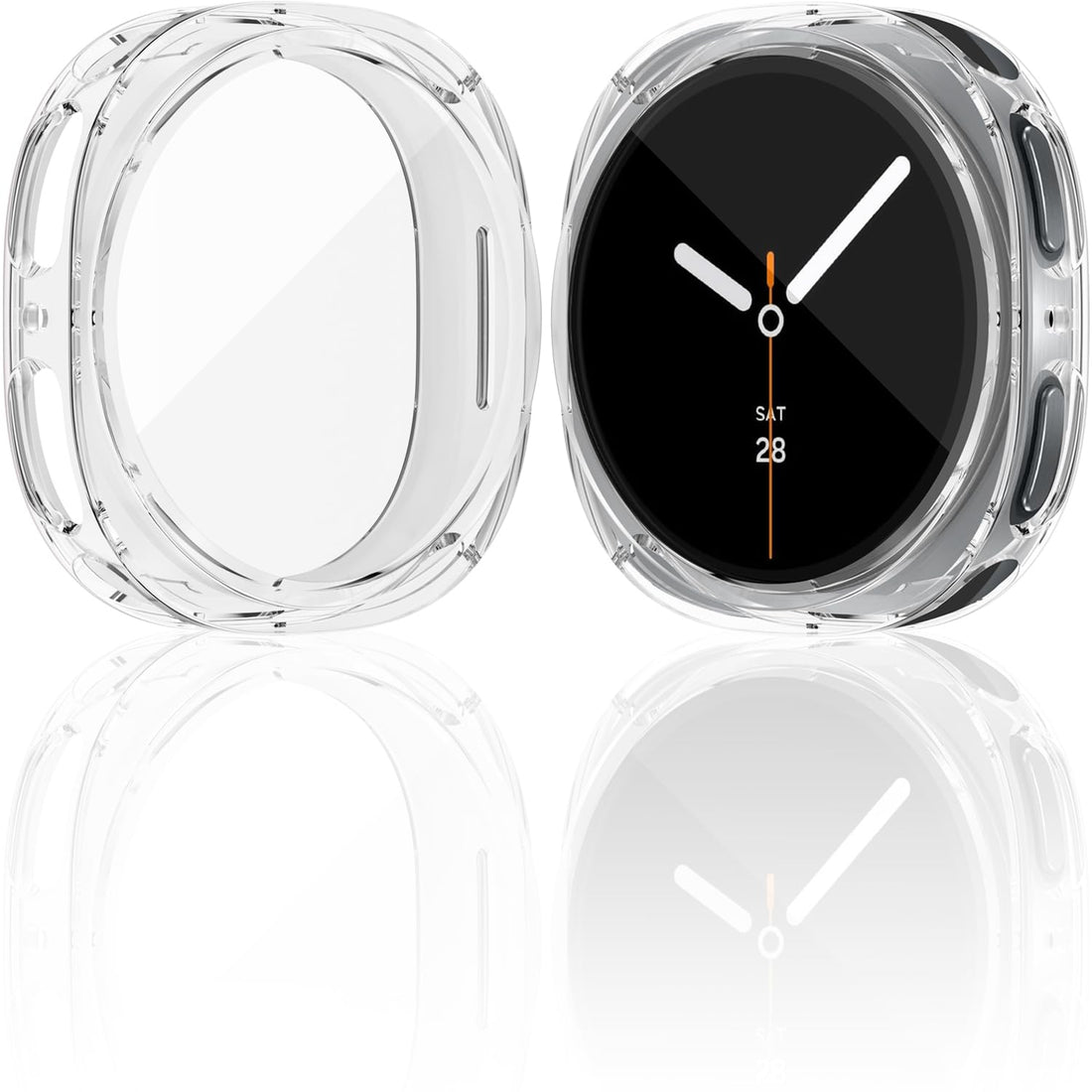 [2 Pack] RICHONE Compatible with Samsung Galaxy Watch 8 40mm Screen Protector Case, Soft TPU Protective Face Covers Flexible Bumper Accessories Clear for Galaxy 8 Watch 40MM for Women Men Transparent