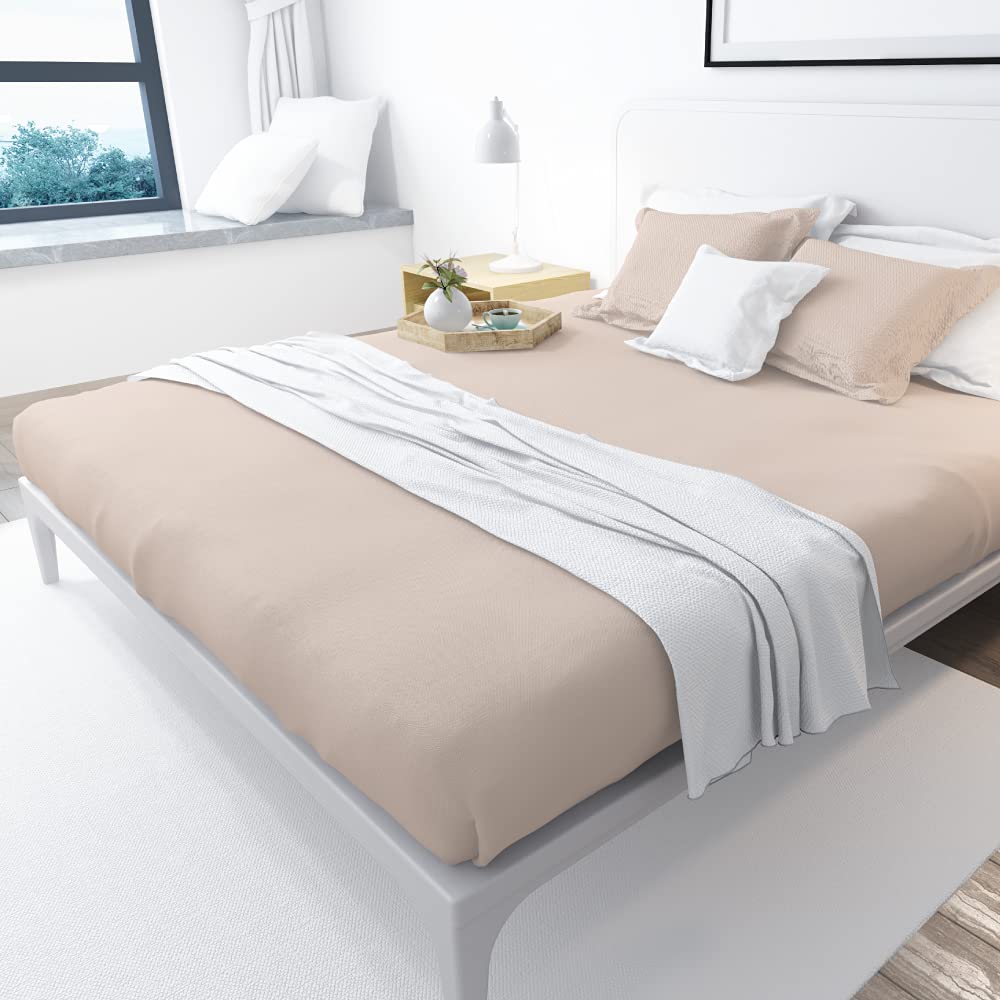 Bed N Home, Fitted bed sheet, set, 160x200cm, Light Tan