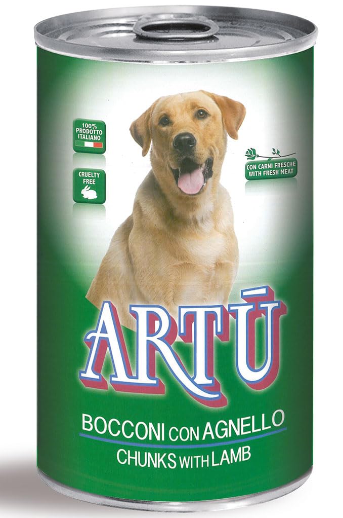 Artù Premium Dog Food Chunks with Lamb, Canned Wet Food