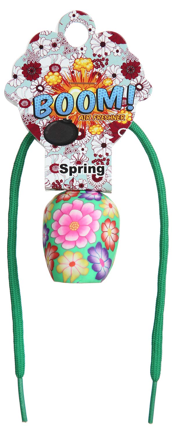 BOOM Superdrive Fresca Car Air Freshener on Mirror with Essential Oils Fragrance with Wooden Diffuser Lid - Rose