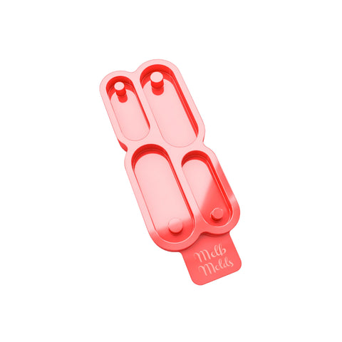 MelbMolds 4-Cavity Capsule Silicone Mold for Epoxy Resin Making – DIY Key Charms, Name Tags, Medals, Handmade Accessories