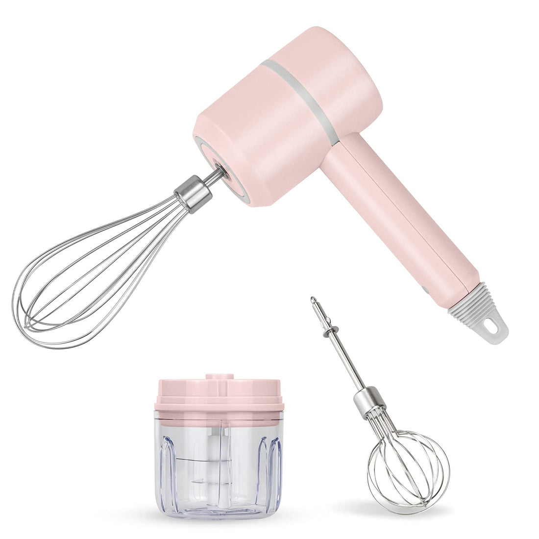 Pinevandi 3-in-1 Wireless Electric Hand Mixer, 3-Speed USB Rechargeable Hand Blender for Baby Food,