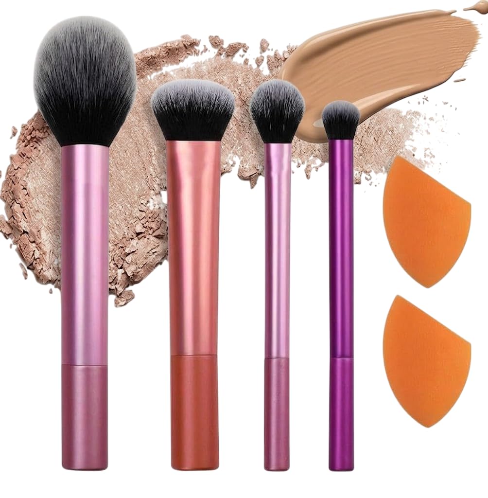Makeup Brush Set - Eye Makeup Brush Set, Makeup Brushes Set for Artists, Multifunctional Sponge Essential Accessories Kit Everyday Essentials -6 Pieces