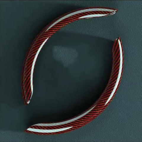 Carbon fiber Steering wheel Handle Cover (Red)
