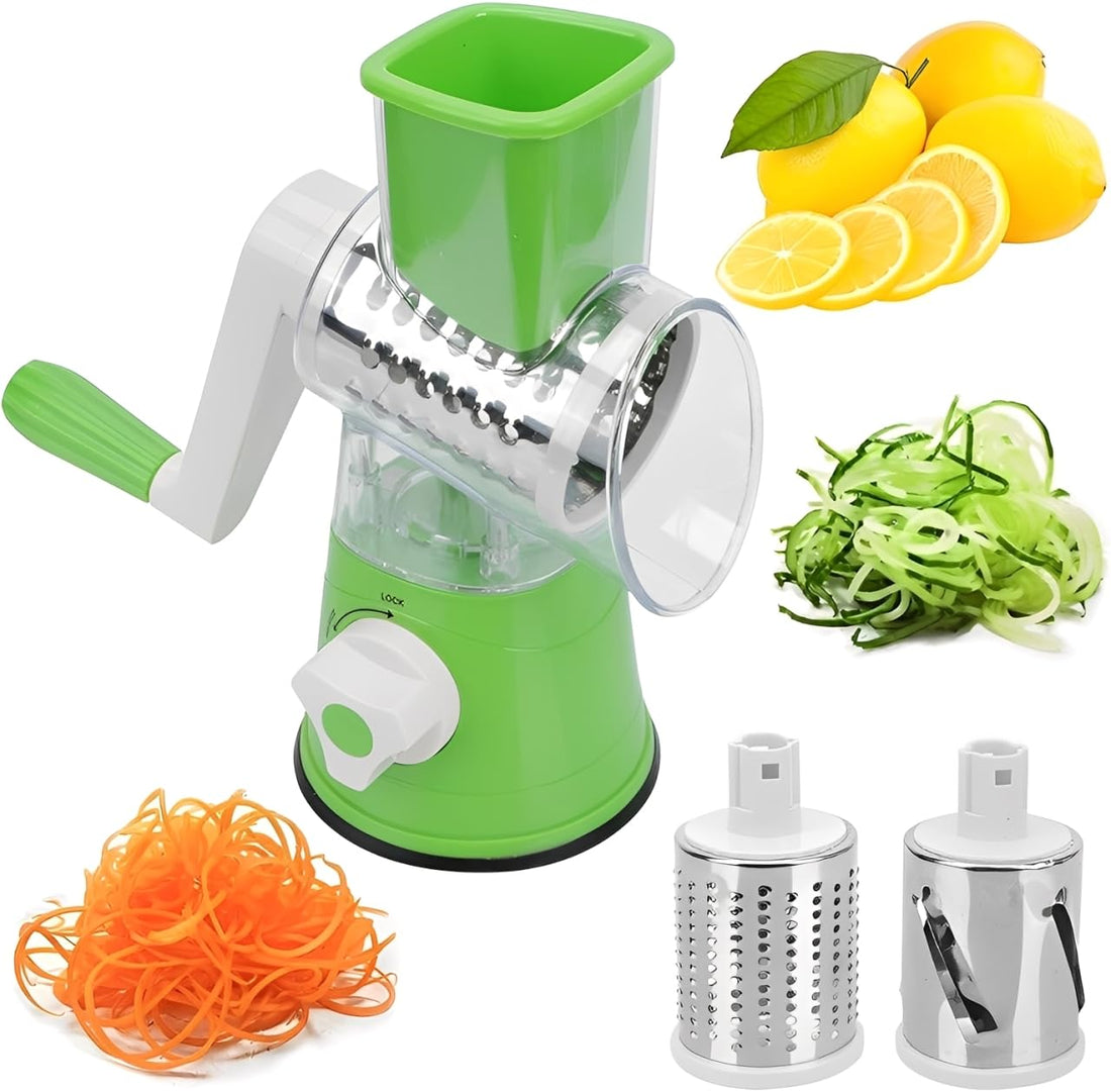 OVA Manual Vegetable Cutter Slicer 3 in 1 – Multifunctional Round Shredder & Slicer
