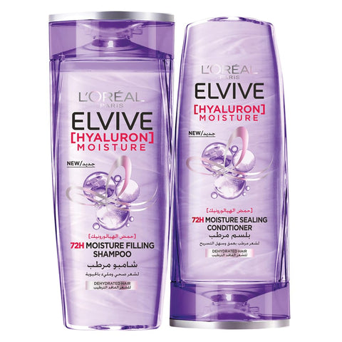 L’Oréal Paris L'OREAL Elvive Hyaluron Moisture Shampoo For 400ML+ Conditioner 360ML For Frizzy & Dehydrated Hair