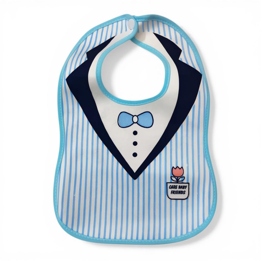 Catch Up Cloth Baby Feeding Bib for Newborns and Infants, Cute Cartoon Design Baby Bib, Lightweight Soft Fabric Bib, BPA Free Baby Drool and Food Bib, Easy Clean Bib for Daily Feeding and Mealtime