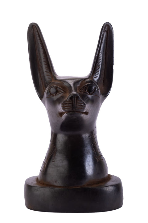 Amazing Anubis jackal Head the god of afterlife and mummification .black heavy stone Replica Altar statue made with Egyptian soul