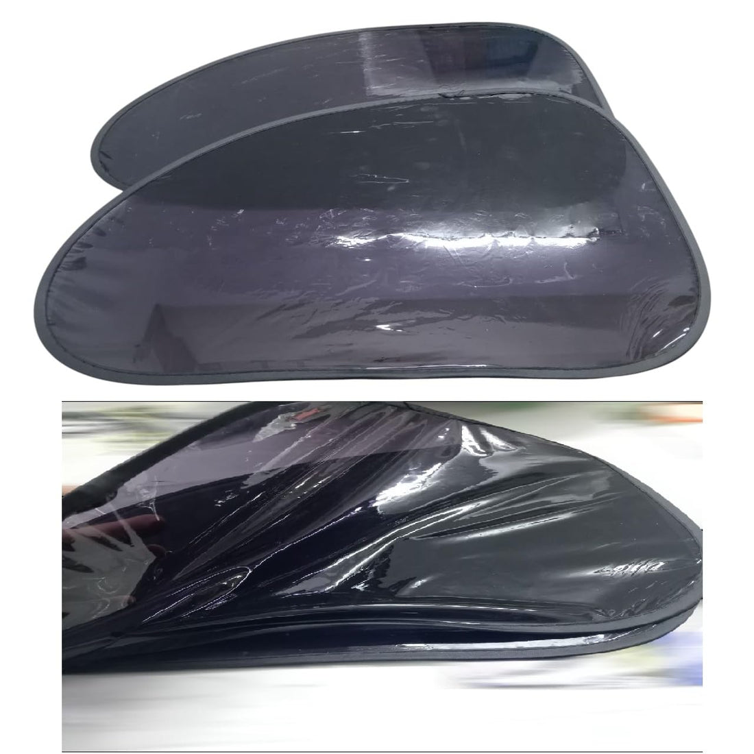 Universal Car Sun Shade Sun Shade for Side Windows - Heat Insulation Curtains, Curved Design, Polyester Fame, Block UV Rays, Fits Most Vehicles, Car Interior Protection (2 Front Piece)