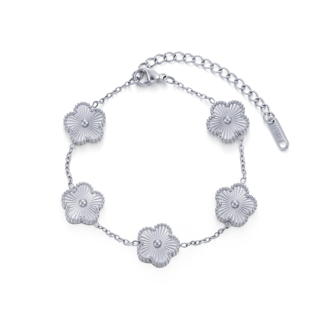 TICVSS Four Leaf Clover Bracelet for Women 18K Gold Plated Stainless Steel Lucky 4 Leaf Link Bracelet Jewelry Gift for Women