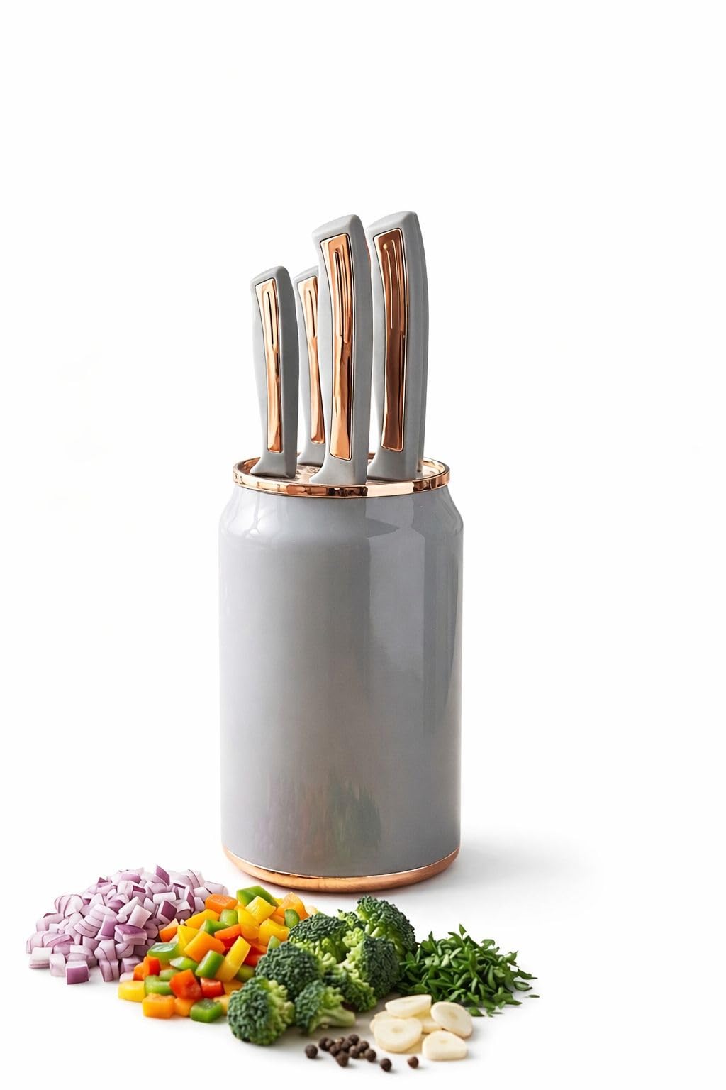 6 Piece Kitchen Knife Set with Stylish Stand – Versatile Sharp Knife Set for Cutting Meat, Vegetable, Fruit, Bread