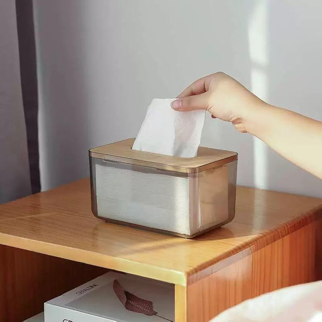 Caixa de lenços nórdica criativa para casa sala de estar, caixa de armazenamento de lenços extra estilo transparente, luxuosa, leve