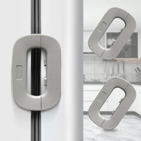 Catch Up 2 Pcs Refrigerator Door Lock, Baby Safety Lock, Multifunctional Fridge Lock, Anti-Pinch and Anti-Pinch Sealed Door Lock with Self Adhesive for Cabinet Door