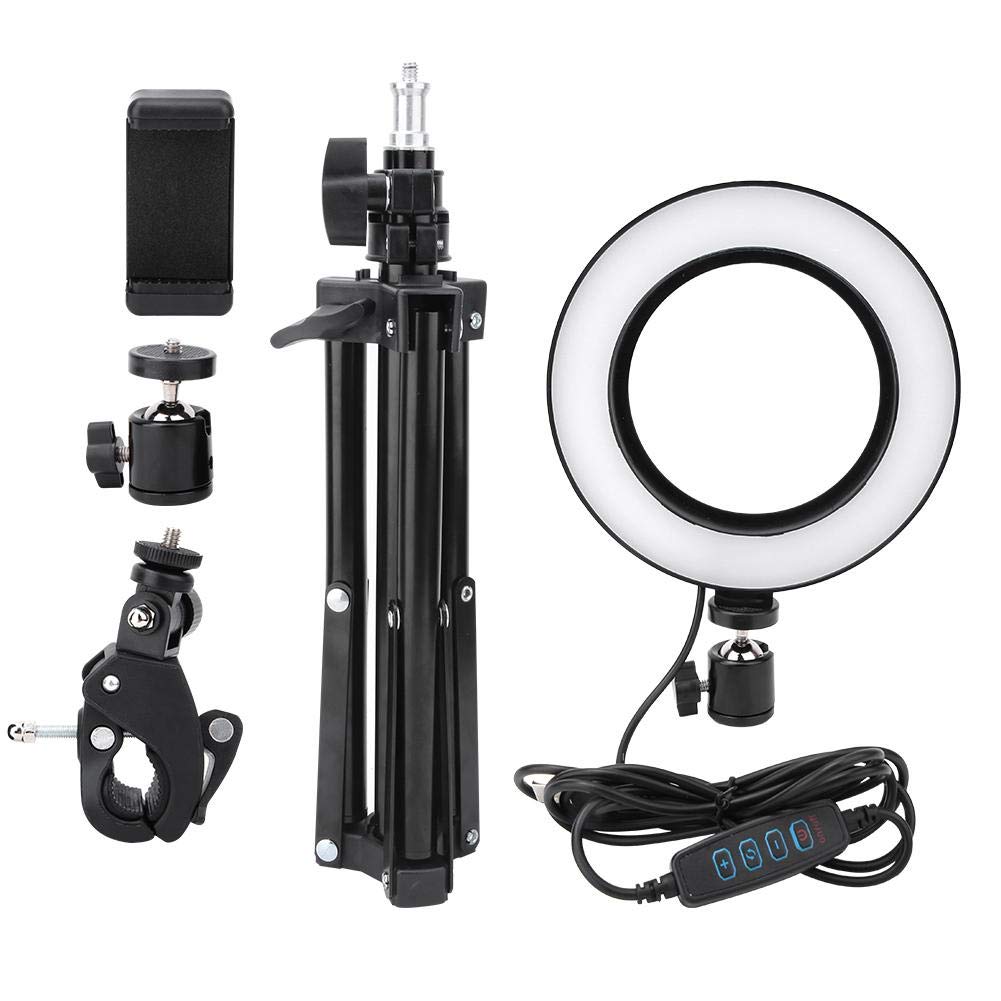 Terisass LED Ring Light LED Video Soft Light LED Bi-Color Studio Round Lighting Photography Continuous Softbox Lighting Kit 6" USB LED Video Light Dimmable Ring Lamp for Gaming Studio