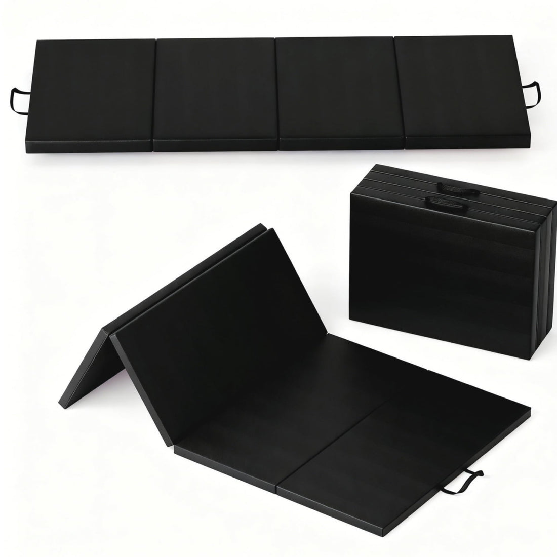 Gymnastics Mat, 6x3Ft/6x2Ft Thick Exercise Mat with Carrying Handles, Folding Tumbling Mat for Yoga, Pilates, Stretching
