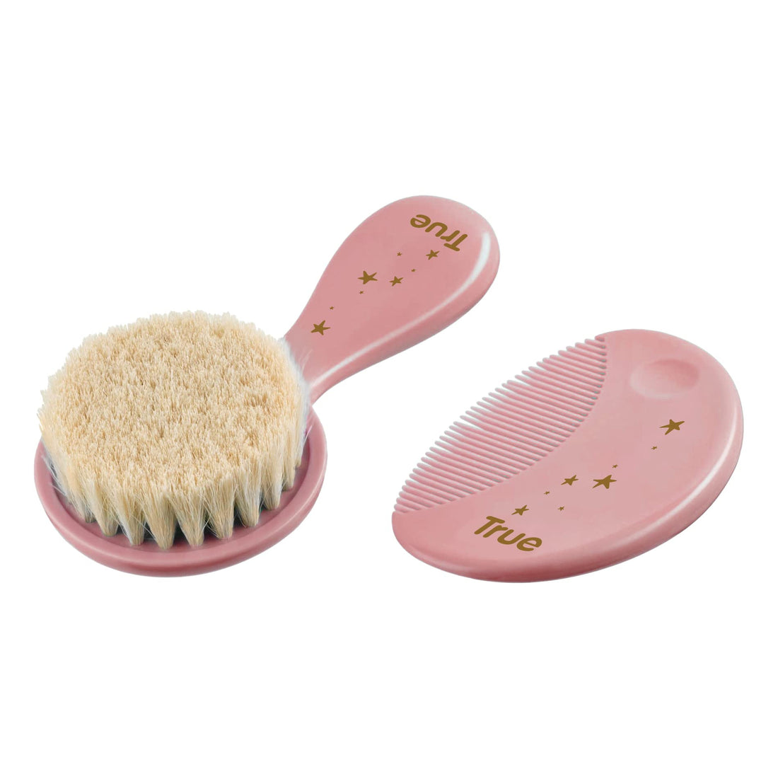 TRUE gold Soft hair brush and comb set pink 2 Piece