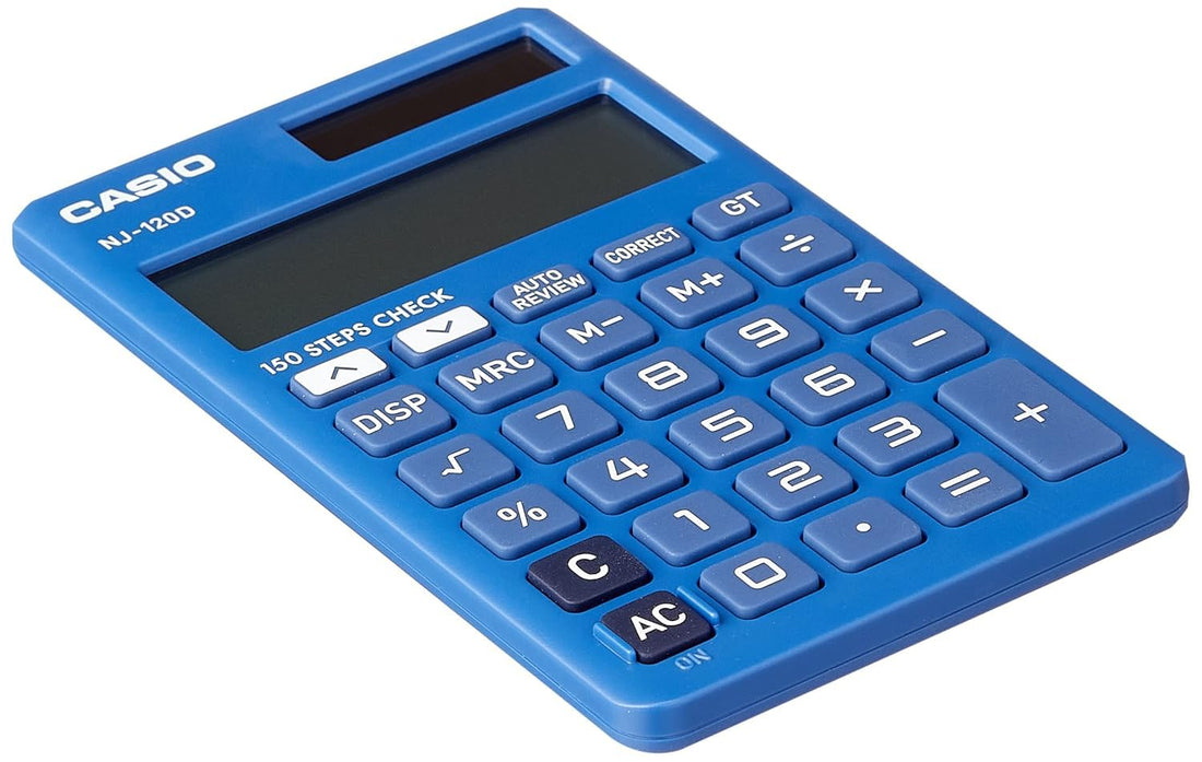 Casio 12 digits portable calculator nj120d-bu, blue