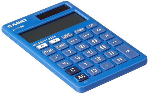 Casio 12 digits portable calculator nj120d-bu, blue