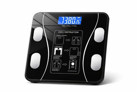 Smart Digital Weight Scale with Bluetooth App, Body Fat Analyzer, LCD Display with Temperature, Multiple Data Tracking, Easy to Use Bathroom Scale