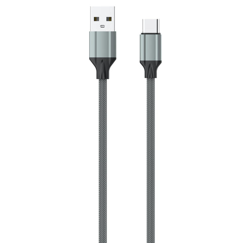 LDNIO LS442 Type-C to USB-A Cable 2M – 2.4A Fast Charging, Data Transfer, Durable Charger Cord – Gray