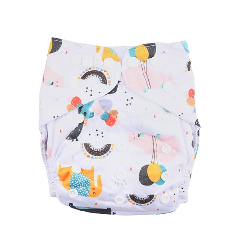 Mix&Max Baby Washable Diapers Printed Shapes For Unisex-Multicolor