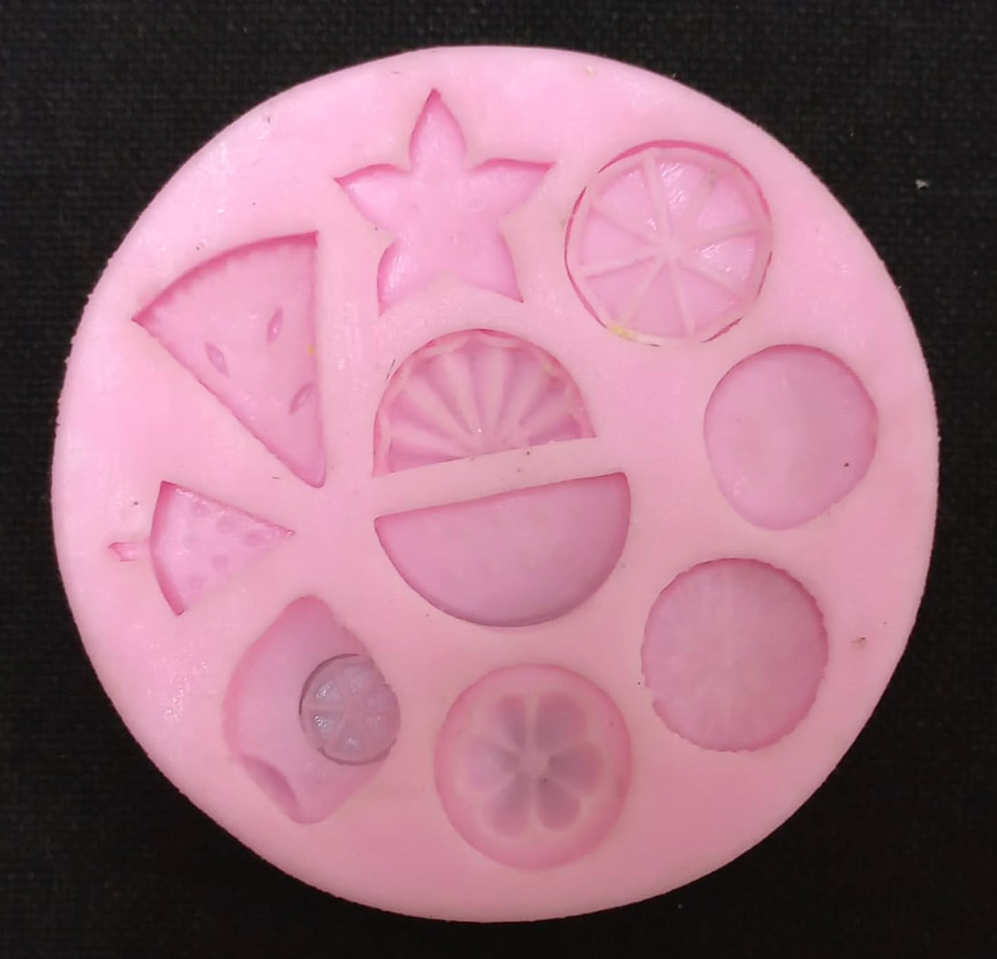 Silicone Mold for Making Stereoscopic Fruit Shapes Using Various Materials Like Resin, Wax, Gypsum or Concrete, Round Multi Shape