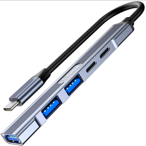 vienon USB C Hub， Aluminum 5 in 1 USB C Hub, USB Splitter with 1 x USB 2.0, 1 x USB 3.0 and 2 x USB C Ports for MacBook Pro Air and More Type C Devices
