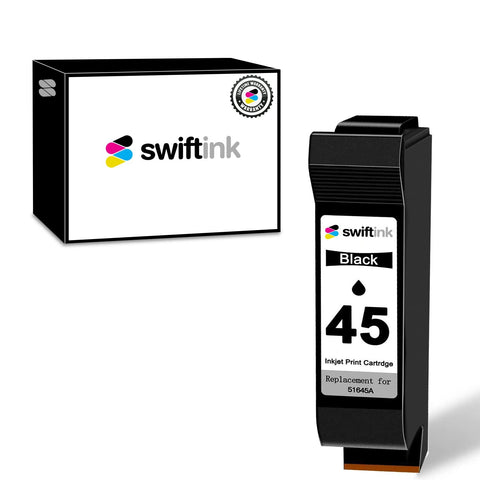Remanufactured for HP 45 (51645A) Ink Cartridge (Black, Single Pack)