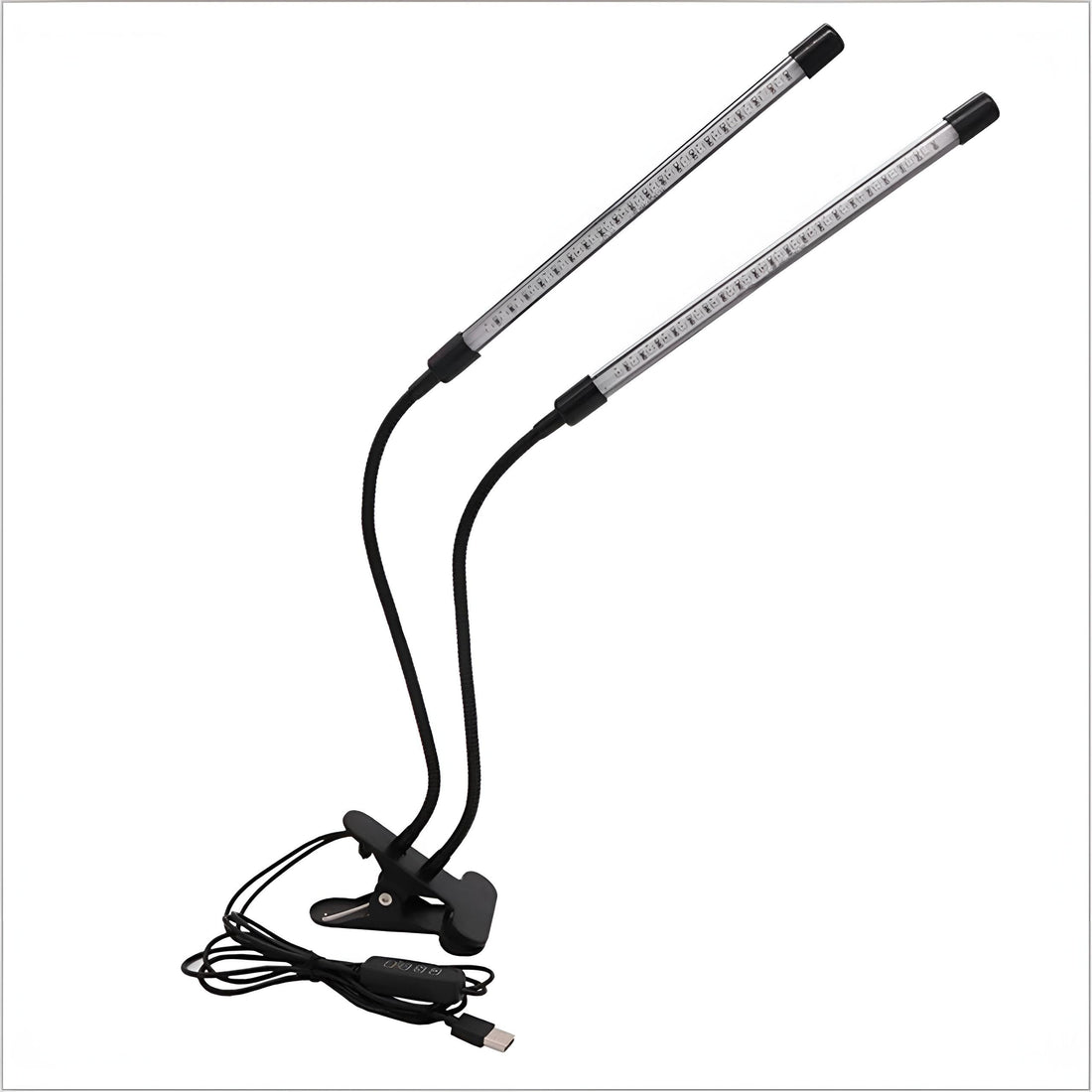 LED Lamp - Dimmable Dual Head Grow Light with Clip for Indoor Plants, Greenhouse Gardening, and Seedling Growth, Energy Efficient Tube Design