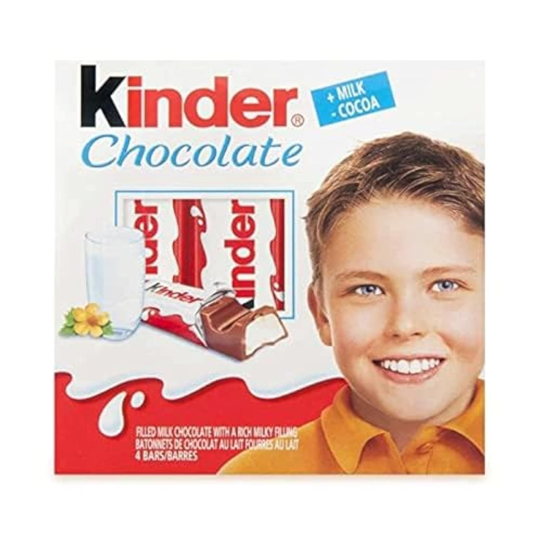 Kinder Chocolate Milk- 50 G, 4 Bars