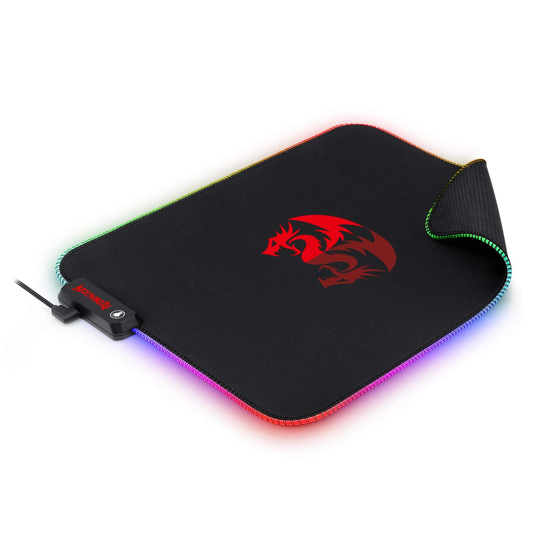 Redragon P026 RGB Mouse Pad, Soft Cloth, Non-Slip Rubber Base, Stiched Edges (330 x 260 x 3mm)