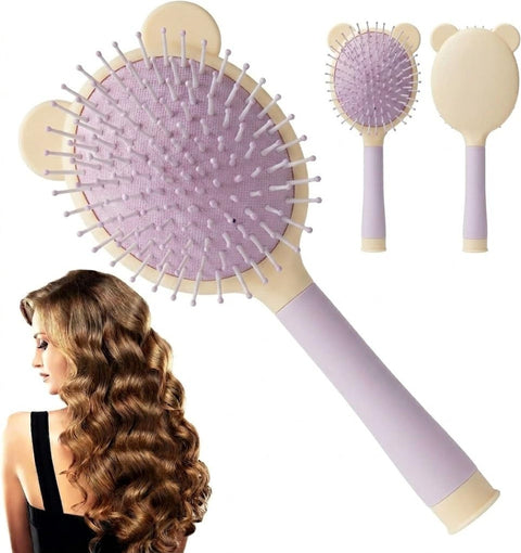 Hair Styling Paddle Brush Detangling Massage Comb for Curly Thick Straight Hair Comfortable Non-skid Handle for Wet and Dry Use for Scalp Massaging and Easy Combing-MULTICOLOR-1PC-N3