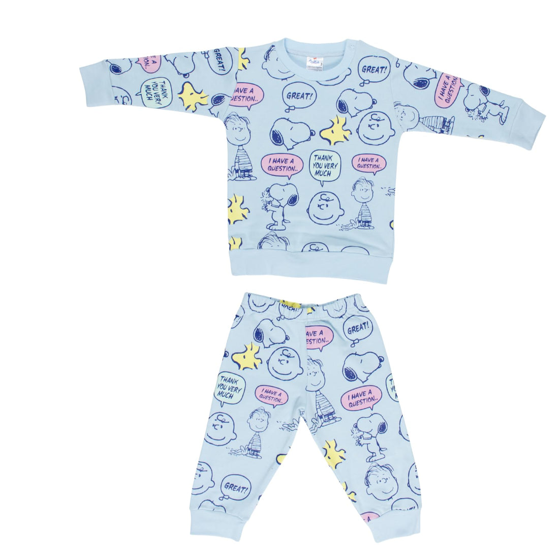 Papillon Boys Pajama Long Sleeves T-shirt&Pants Printed Dog Pajama Set (pack of 1)