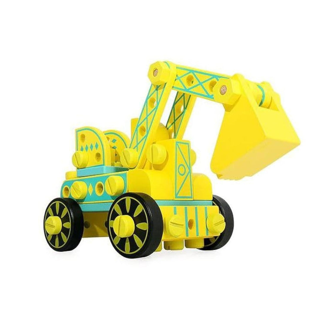 Meccano Made Of Wood In The Form Of Construction Equipment