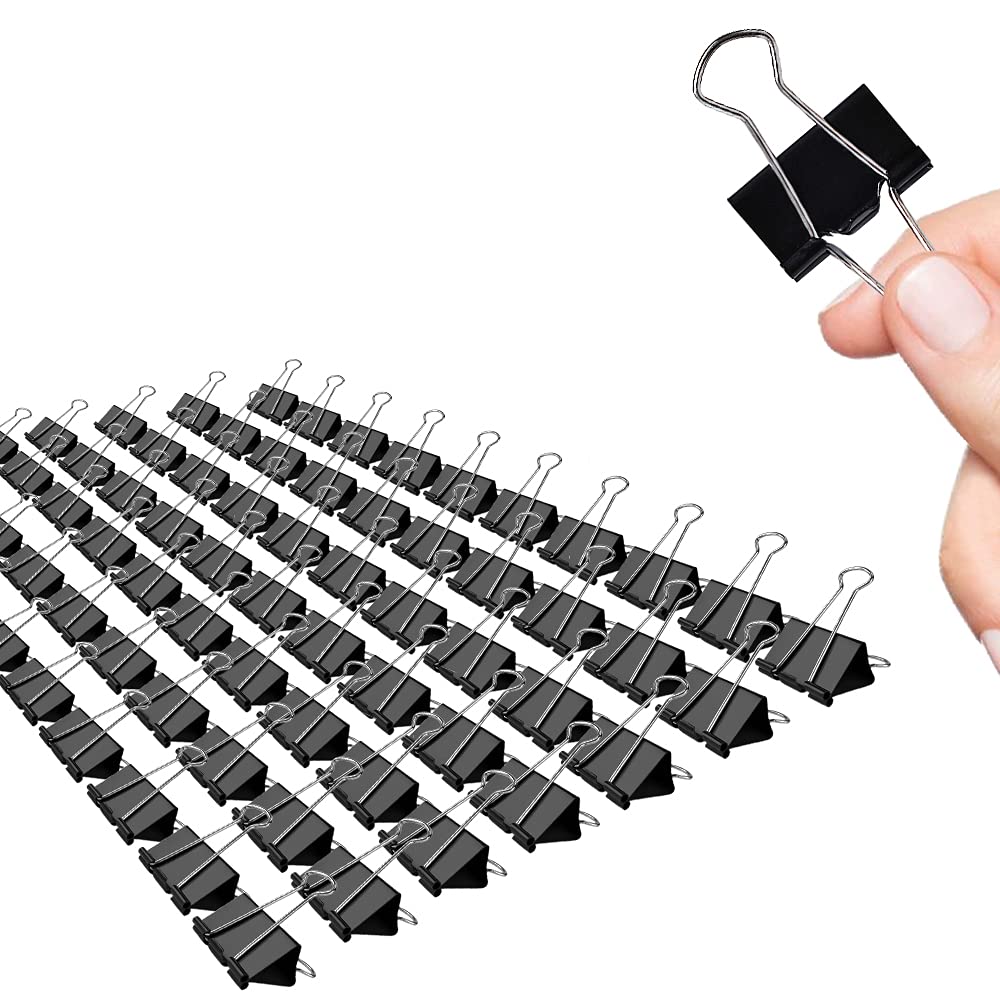 makanu Black Binder Clips Paper 1 inch 25mm 72 PCS, Medium Binder Clamps for Home School Office Supplies