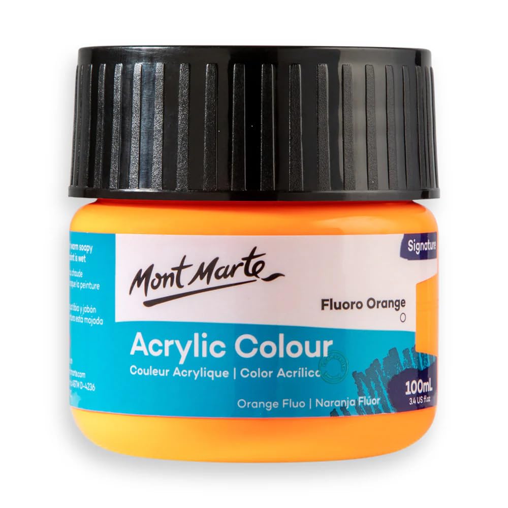 Monte Marte MSCH1112 Acrylic Colour Paint 100 ml, Fluoro Orange