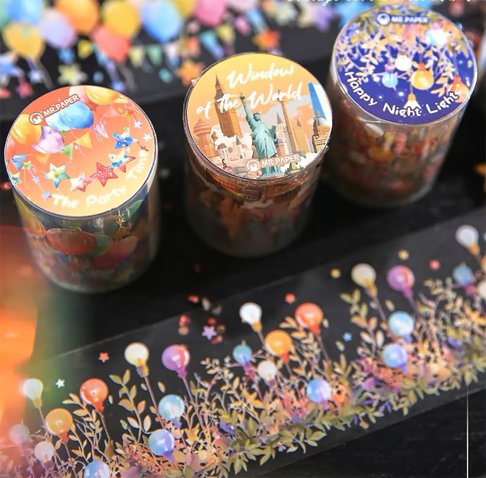 40mm*2m PET Tape Stickers Creativity Scrapbooking Hand Account Adhesive hand made Diy Junk Journal Craft Supplies (C)