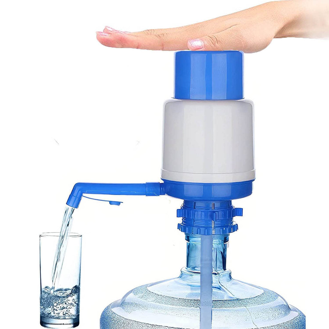5 Gallon Manual Water Dispenser, Blue, Plastic, Elegant Style, Portable, Fits 2-6 Gallon Bottles, No Power Needed, Home, Office, School, Travel, Camping
