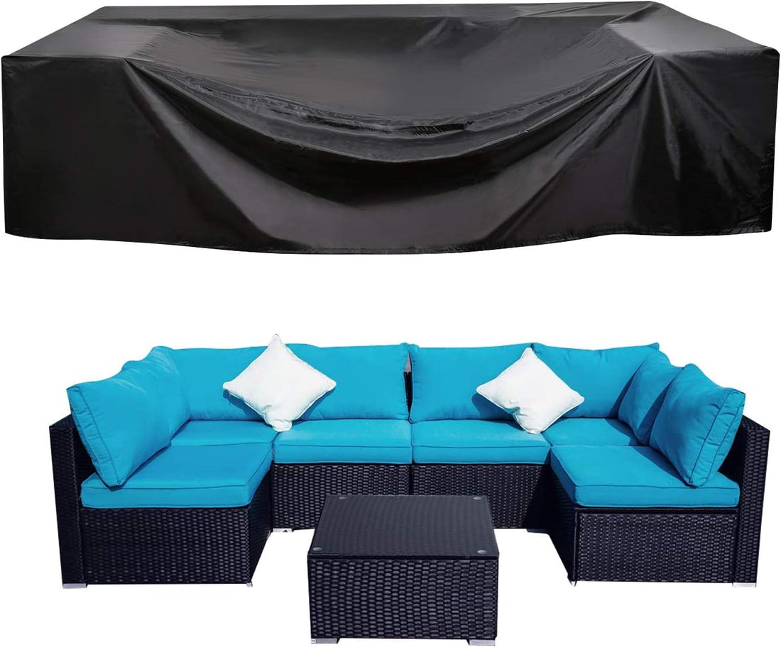 Patio Furniture Set Cover Outdoor Sectional Sofa Set Covers Outdoor Table and Chair Set Covers Water Resistant Large (110"L x 83"W x 28"H)