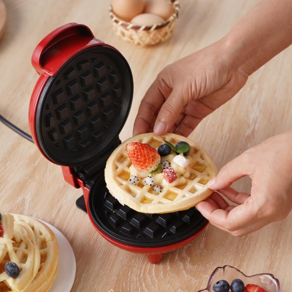 Waffles Master "Never Go Out of It" Exceptional Breakfast Experience with Mini Maker for Compact Waffles. Versatile and Easy to Move and Use (350 Watts), Miss - Generic
