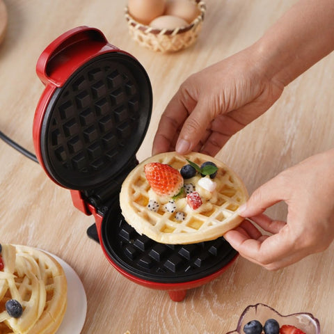 Waffles Master "Never Go Out of It" Exceptional Breakfast Experience with Mini Maker for Compact Waffles. Versatile and Easy to Move and Use (350 Watts), Miss - Generic