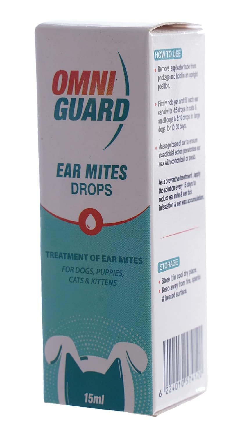 Omniguard Omni Guard Ear Drops for Dogs and Cats Treatment 15ml