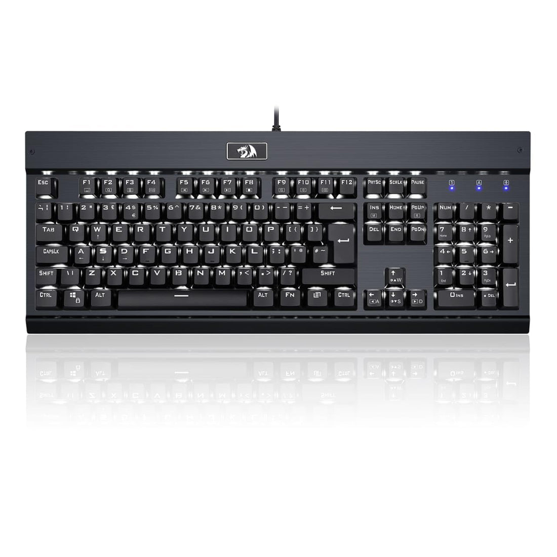 Redragon KG010-KN-UK Wired Mechanical Gaming Keyboard, 100% Anti- Ghosting Multiple Keys, 9 LED Backlit Effects,Double-Shot Injection Keycaps with razor sharp lighting - Brown Switch