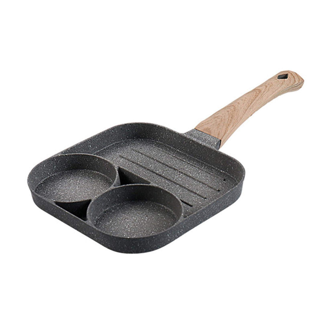 Pohove Four-Cup Nonstick Divided Egg Frying Pan With Bakelite Handle for Fried Eggs, Burgers, Pancakes, and Poached Eggs