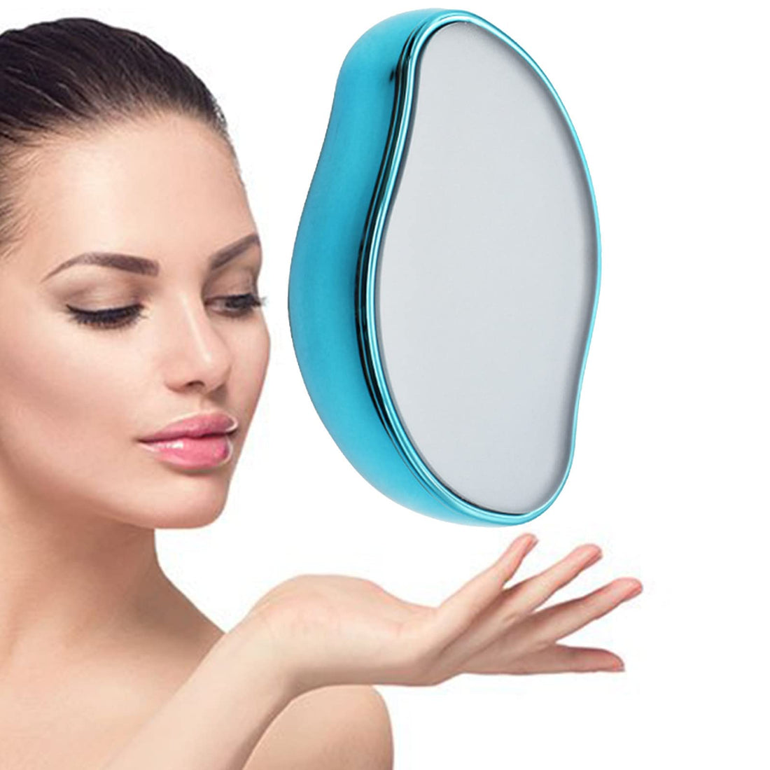 Crystal Hair Remover Stone Epilators Fast & Easy Magic Crystal Hair Eraser Portable Depilation Exfoliating Tool Apply to Any Part of The Body,Blue