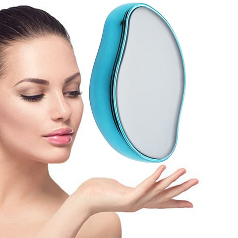 Crystal Hair Remover Stone Epilators Fast & Easy Magic Crystal Hair Eraser Portable Depilation Exfoliating Tool Apply to Any Part of The Body,Blue